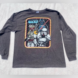Retro Star Wars Youth Long Sleeve‎ T-Shirt XL gray